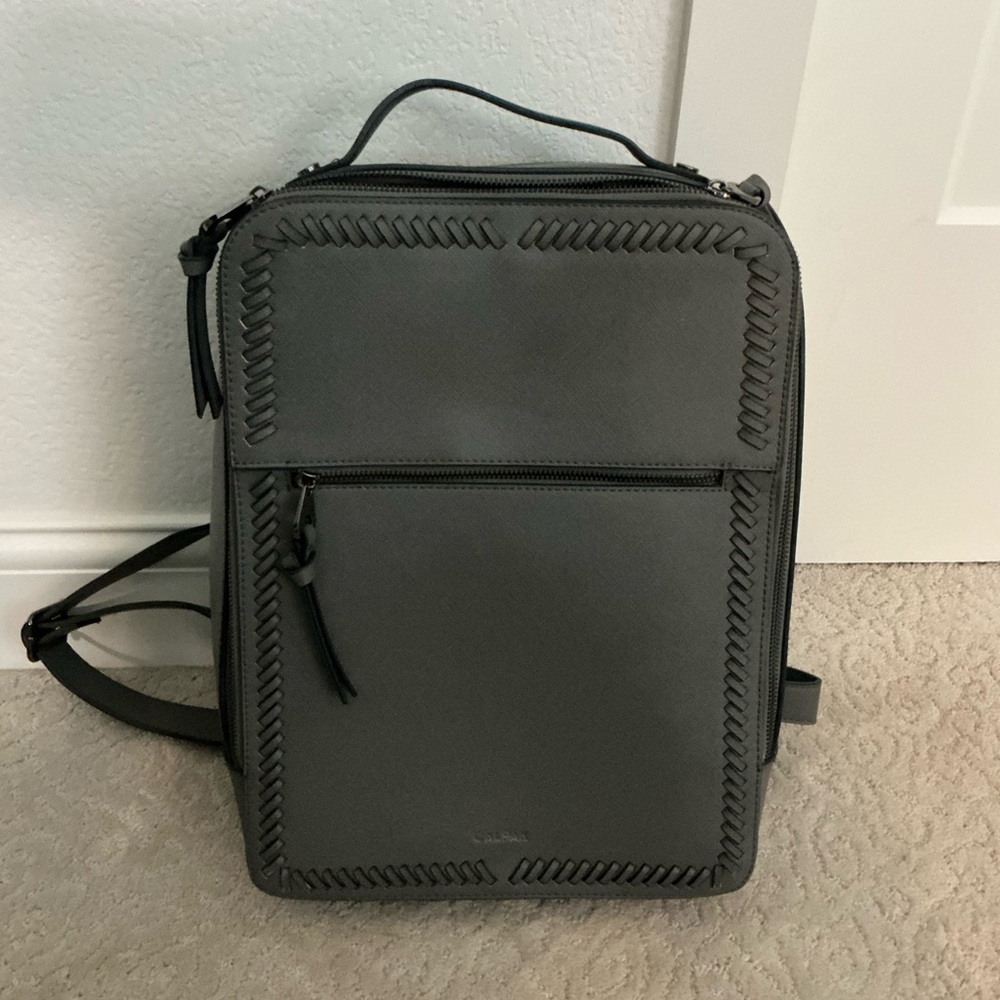 Calpak dark grey Leather Crossbody Backpack -